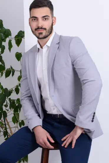Muski sako karirani SVETLO SIVI