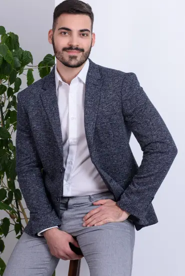 Muski sako karirani TAMNO PLAVI