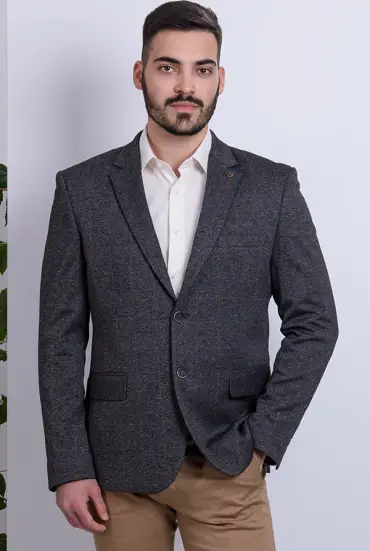 Muski sako karirani grafit BRAON